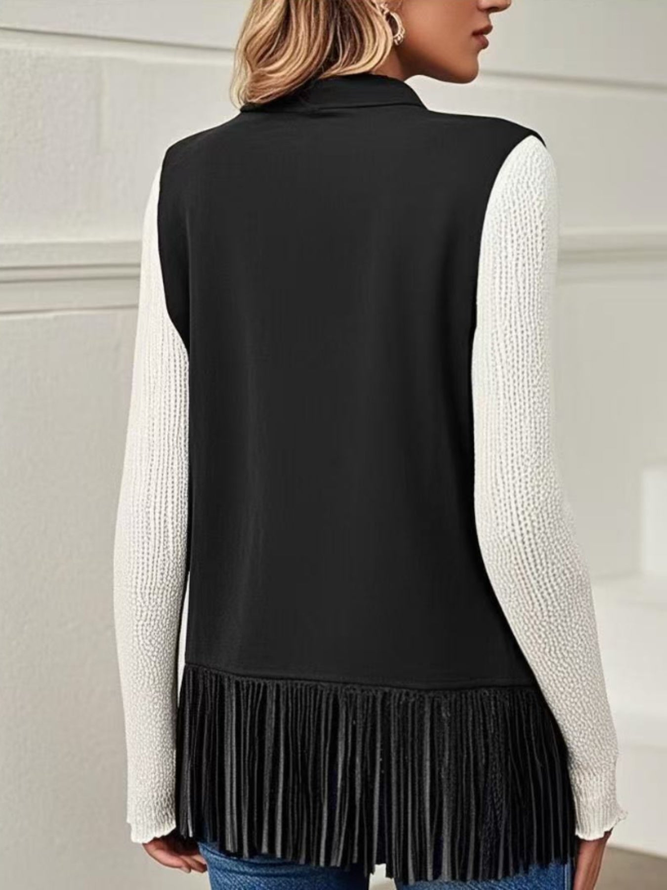 Womens Tassel Vest 70s Hippie Costume Sleeveless Cowgirl Western Outerwear