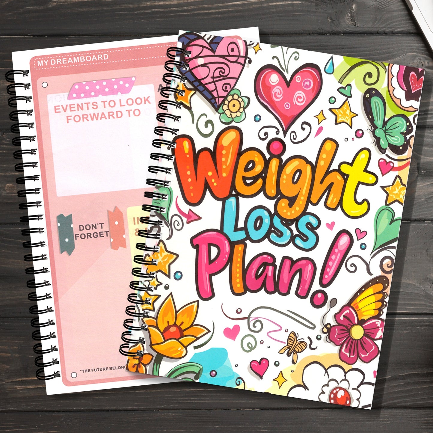 1pc Food and Fitness Journal for Women Weight Loss Tracker Planner Workout Dairy Wellness Log Notebook with Calorie Counter Diet Meals Health Gift for Women Mom Wife