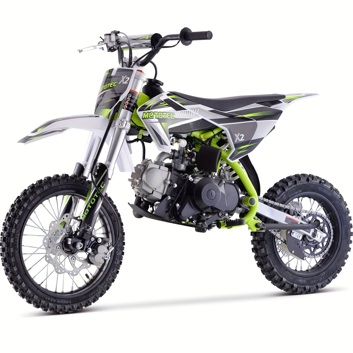 Gas Dirt Bike | 110cc 4-Stroke Engine | 6.7 HP, 8000 RPM | Carbon Steel Frame | Electric Start | SAE 10W | 74.39oz Fuel Tank | Durable Design for Off-Road Adventures, Offroad Biking | Dynamic Graphics | Rugged Tires