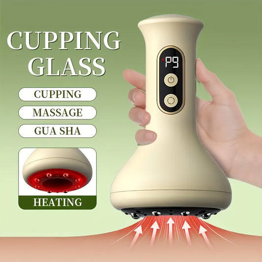 USB Rechargeable Electric Cupping & Gua Sha Massager - 9-Speed Adjustable Whole Body Muscle Relief, 1200mAh Battery with 8 Steel Balls, Portable Home Use, Ideal 10th Day Gift, Muscle Massager, Personal Care Device, Modern Wel