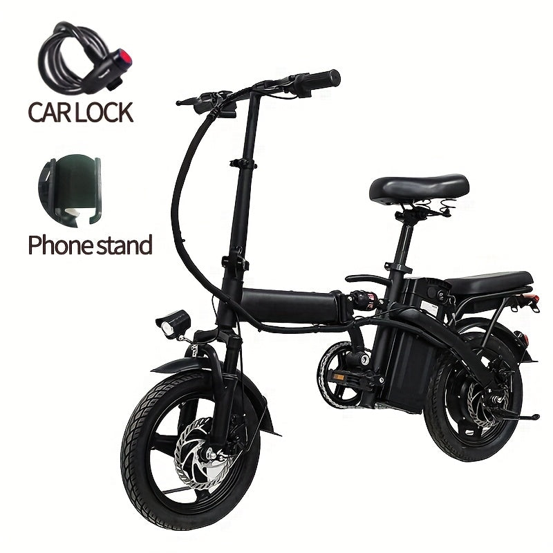 14 Inch Foldable Adult Electric Bicycle, Clearance Dealership, 500w Motor, Maximum Speed Of 20 MPH, 48V 10.4Ah Lithium Battery, 14 Inch Tires, Portable Folding Design, Outdoor Cycling Exercise, Urban Commuting Travel, Detacha