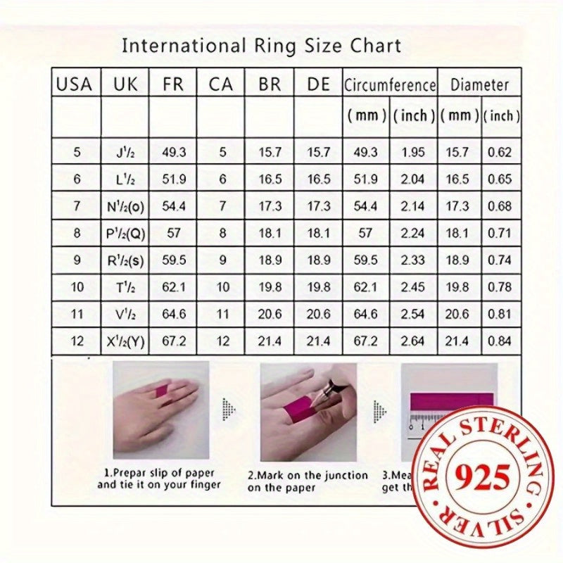 [Luxury Women's Ring] Super Sparkling Luxury 925 Sterling Silver Square Women's Ring | 5 Sizes to Choose From, Suitable for Parties, Banquets, Engagements, Jewelry, Festivals, Valentine's Day Gifts