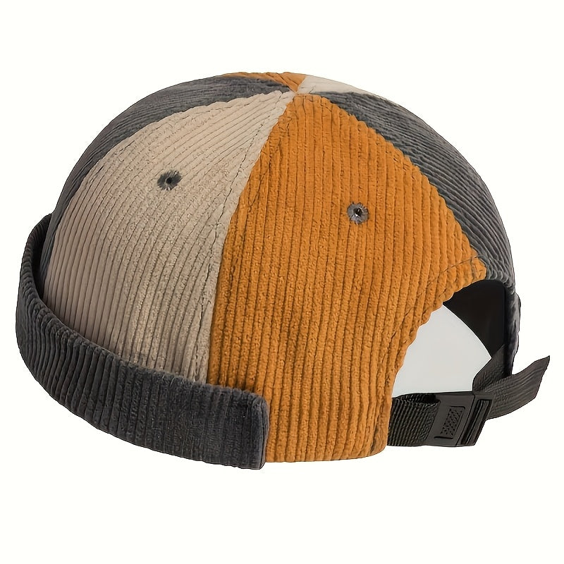 1pc Corduroy Peasant Hat Four Seasons Brimless Hat