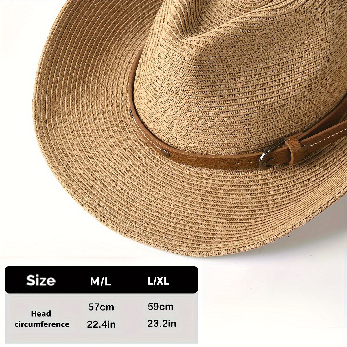 Adjustable Western Cowboy Hat with Wind Rope Closure - Foldable Lightweight Breathable for Beach, Outdoor & Travel - All-Season Comfort