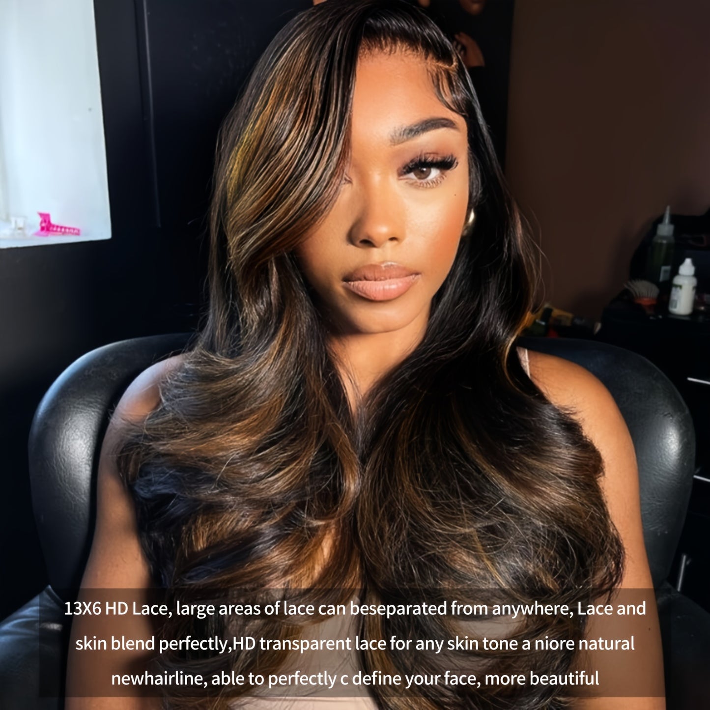 New Year'S Promotion 13x6 Highlight Lace Front Wig Human Hair Body Wave 180 Density HD Lace Front Wigs Human Hair Pre Plucked FB/30 Ombre Glueless Wigs 13x6 Lace Frontal Balayage Wigs Human Hair For Women