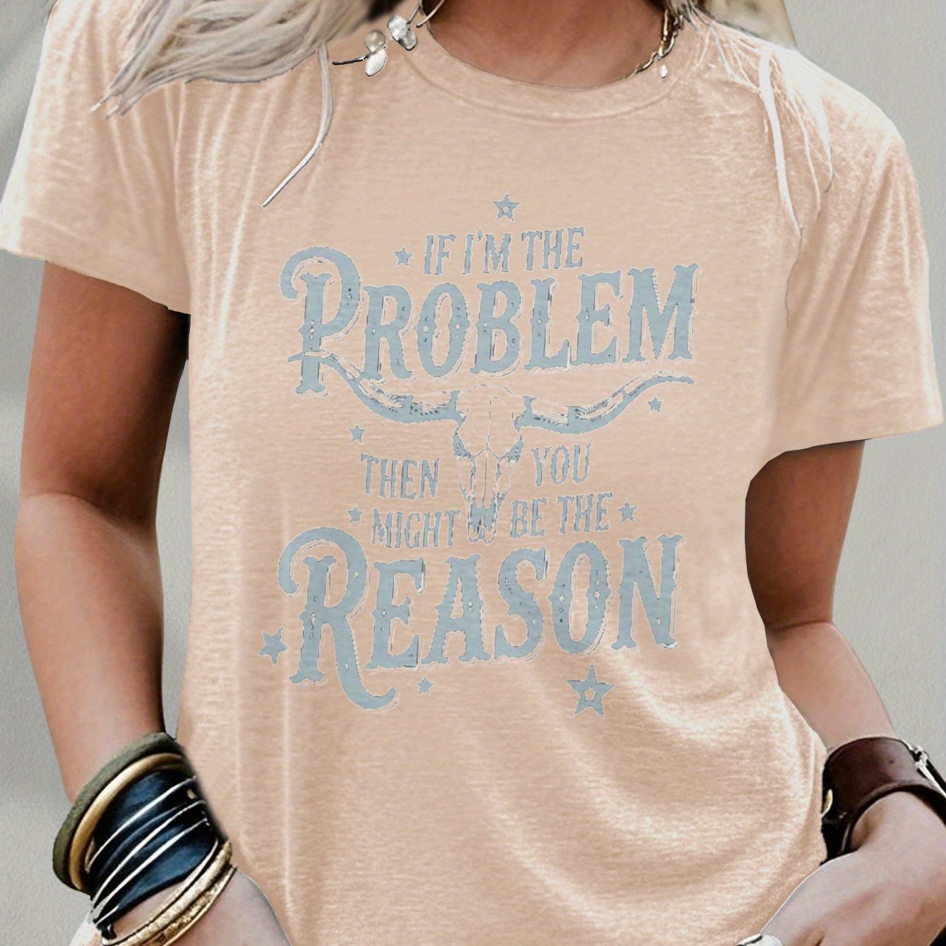 Women'S Funny Cowgirl Saying T-Shirt - "If I Were a Problem" Western Quote Tee in Navy Blue - Soft Everyday Shirt for Country Western Events, Music Festivals, Parties - Casual Country Chic Outfit Essential, Festival Clothing,