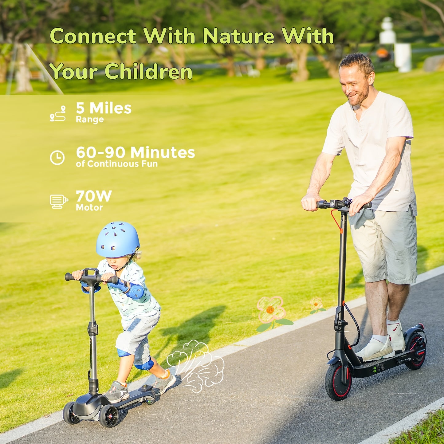 Best Seller- IK2 Electric Scooter for Youngsters 3-8, 70W Folding & 8KM/H Top E-Scooter, 30-60 Mins Ride Time, Colorful Glowing Wheels, Adjustable Height, 2025 New EScooter Gifts for Boys Girls