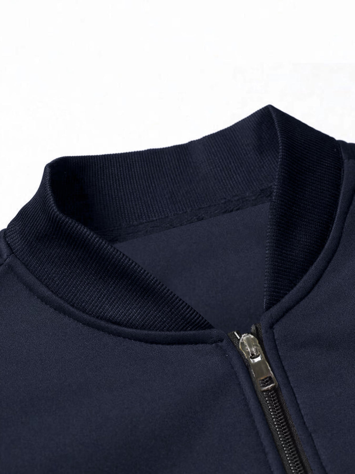 Men's Customizable Zip-Up Pilot Jacket - Personalized Logo/Text, Black with White Print, Knit Polyester Coat, Baseball Collar & Side Pockets - Winter Streetwear for Formal/Casual Events - Branding Jacket, Casual Outerwear, St