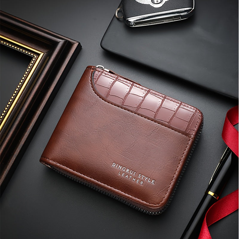New Men's Wallet, Fashionable Multi-Functional Zipper Design with Multiple Card Slots for Easy Organization and Storage - Perfect Gift for Couples, Father & Son Birthdays or Special Occasions