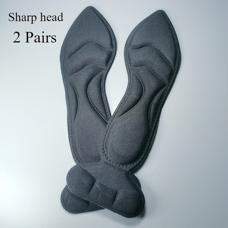 [Memory Foam Insoles] 4pcs Memory Foam Insoles | Breathable, Non-Slip, Ergonomic Design for All-Day Comfort, Comfort Footwear | Ergonomic Insoles | Memory Foam Insoles for High Heels, Flat Shoes & Boots - Black & Beige