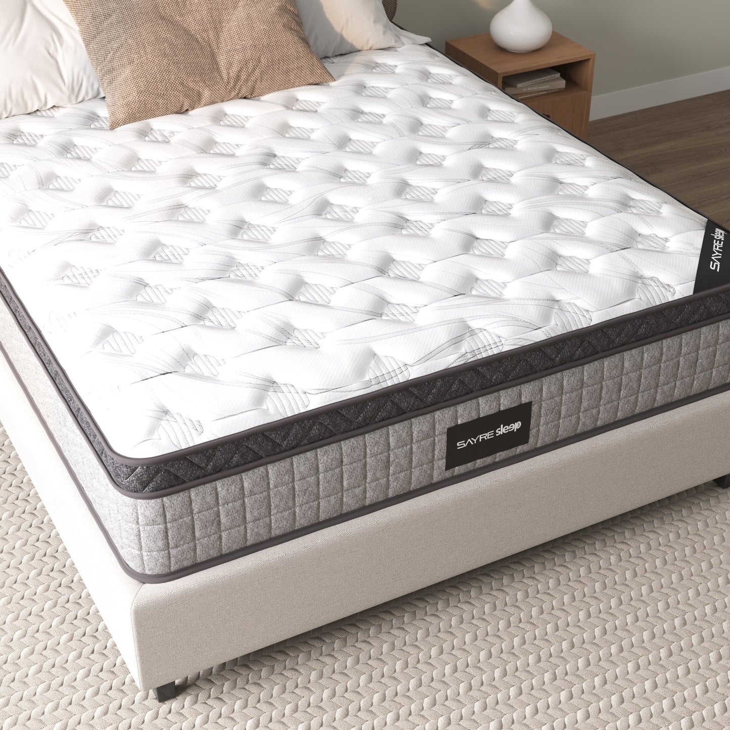 Assembled in USA - Premium High Quality Diamond Innerspring Hybrid and Cooling Gel Memory Foam Mattress and Motion Isolation