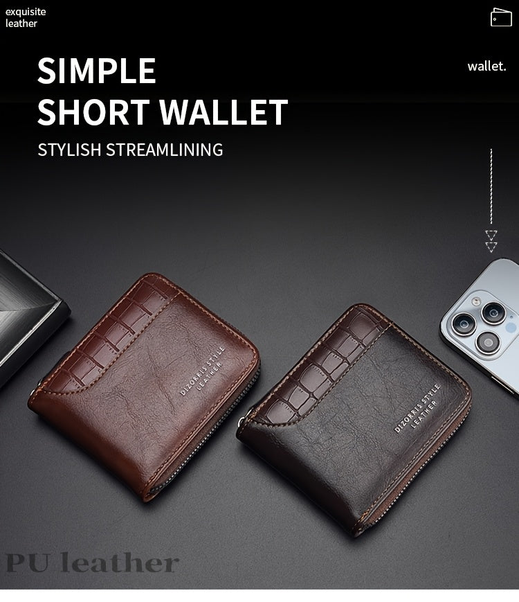 New Men's Wallet, Fashionable Multi-Functional Zipper Design with Multiple Card Slots for Easy Organization and Storage - Perfect Gift for Couples, Father & Son Birthdays or Special Occasions