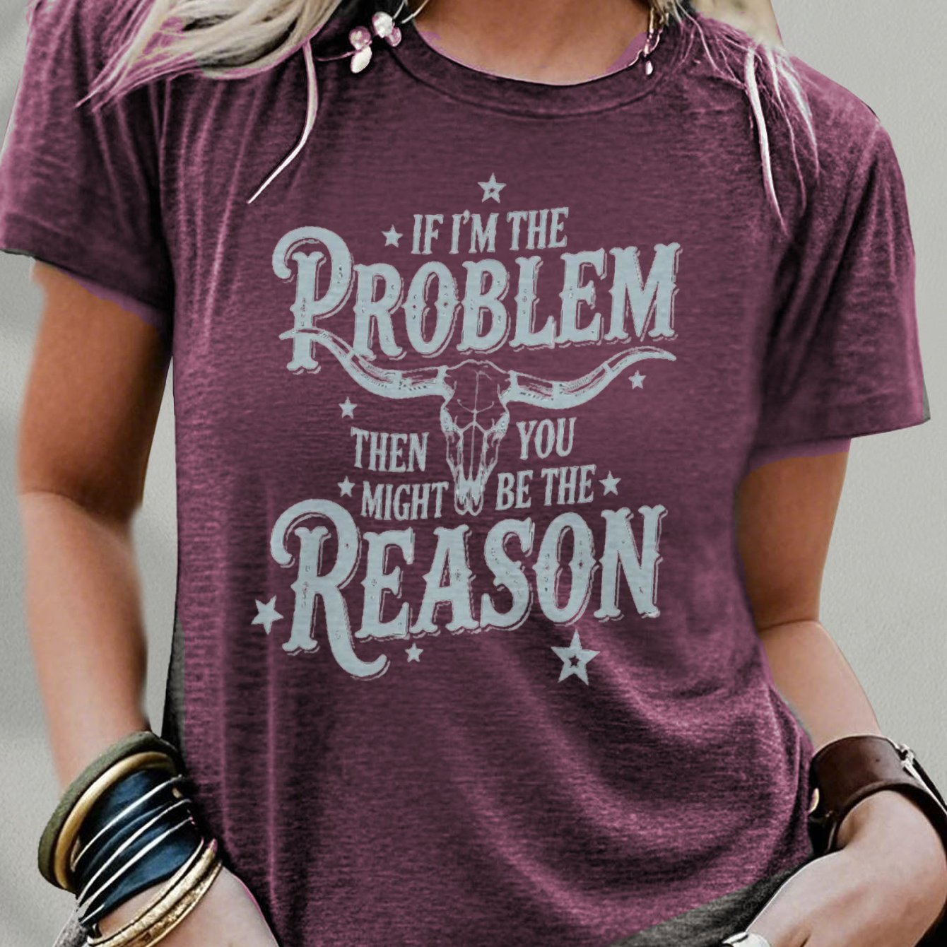 Women'S Funny Cowgirl Saying T-Shirt - "If I Were a Problem" Western Quote Tee in Navy Blue - Soft Everyday Shirt for Country Western Events, Music Festivals, Parties - Casual Country Chic Outfit Essential, Festival Clothing,