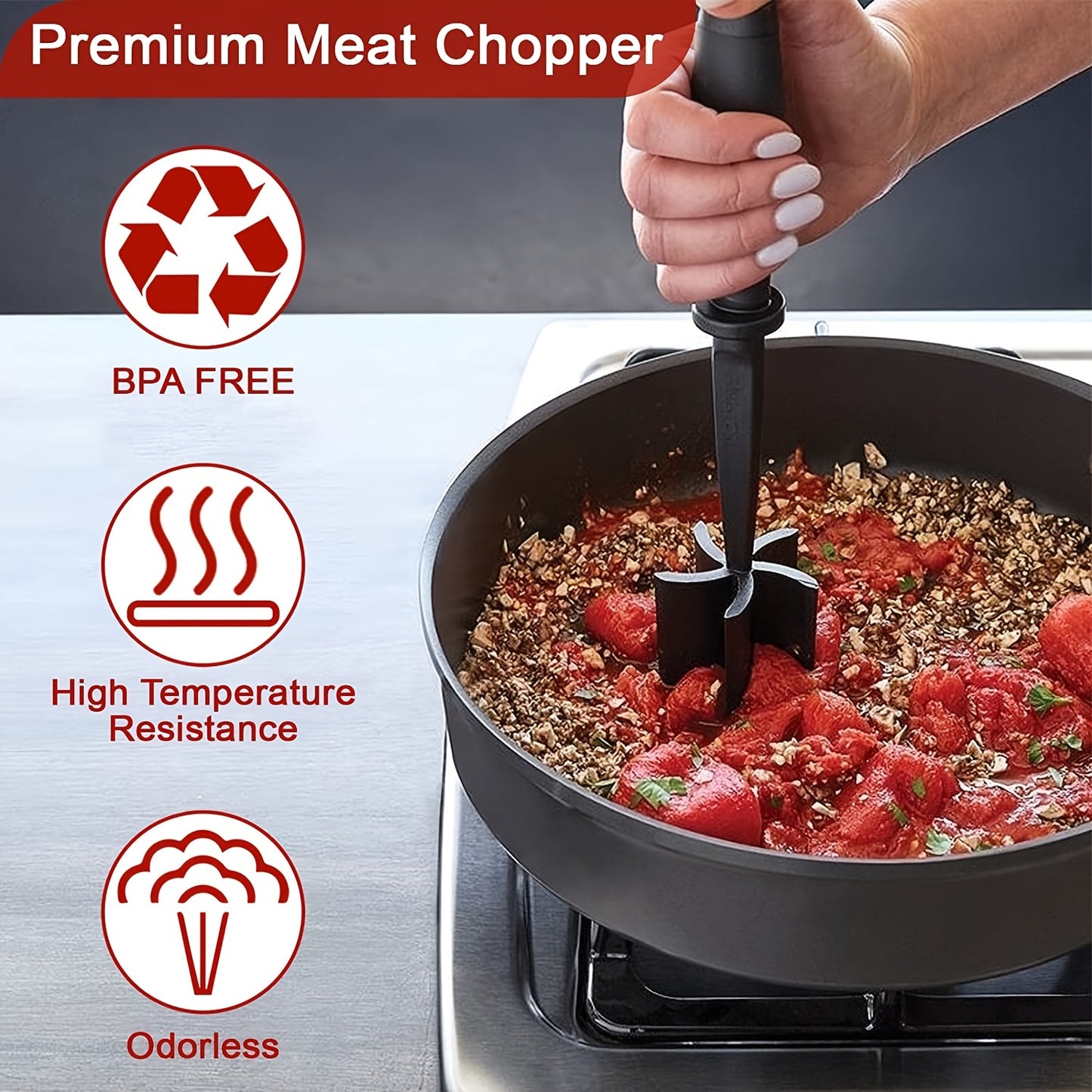 [Manual Meat Shredder] PANCERKA Manual Meat Shredder & Pulverizer | Heat-Resistant Polypropylene, Non-Stick Surface, Ergonomic Handle, Dual Interchangeable Blades for Beef, Turkey, BBQ, Stovetop Use, Kitchen Gadgets, Durable