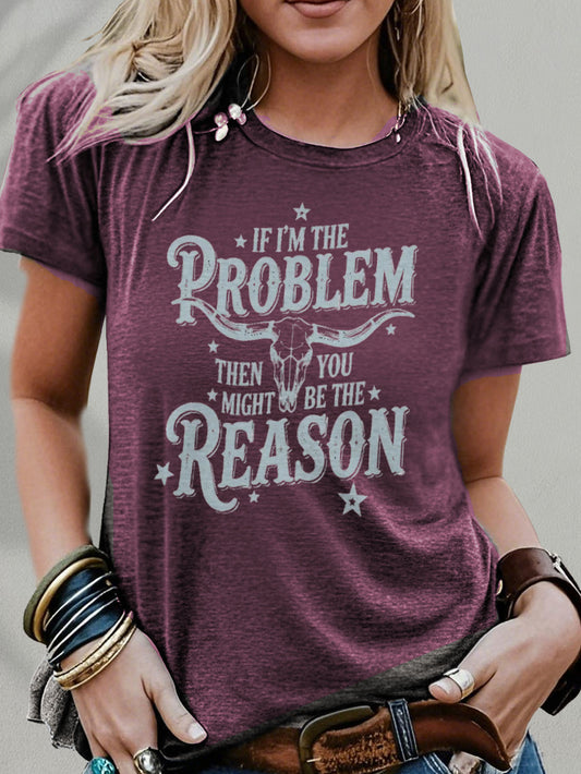 Women'S Funny Cowgirl Saying T-Shirt - "If I Were a Problem" Western Quote Tee in Navy Blue - Soft Everyday Shirt for Country Western Events, Music Festivals, Parties - Casual Country Chic Outfit Essential, Festival Clothing,