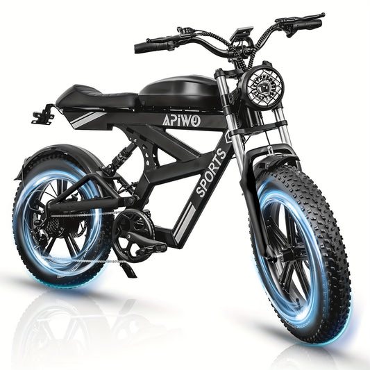 Electric Bike 720W Motor With 854.4WH Battery, 20 Miles Per Hour, 80 Miles Per Hour Lightweight Electric Bike, 20'' Fat Tire Road Mountain Commuter Electric Bike, Spring Suspension, UL2849