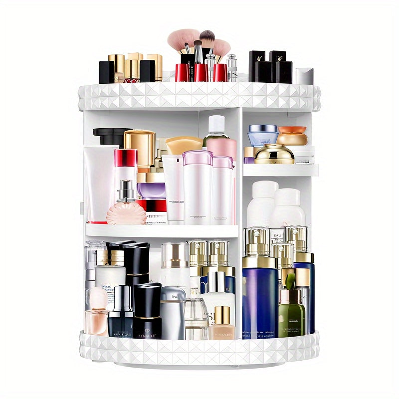 360° Rotating Makeup and Perfume Organizer - 7 Adjustable Tiers, Large Capacity, Transparent Cosmetic Storage with Spacious Shelves for Beauty Products, Ideal for Bathroom Vanity Display, Vanity Accessories