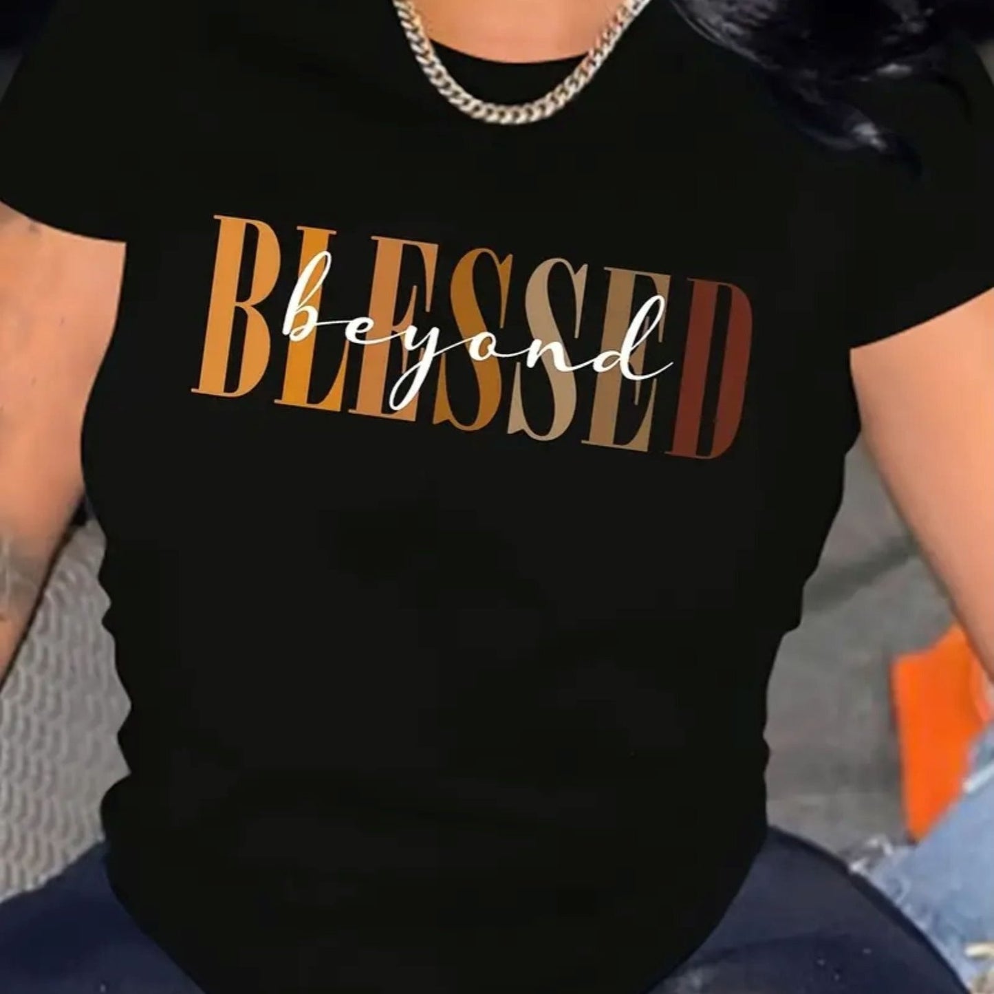 Blessed T-Shirt For Women Casual Short Sleeve Tee 1 Pcs 100% Heavy Cotton - Comfortable Crew Neck, Soft Adorable Tees Tops