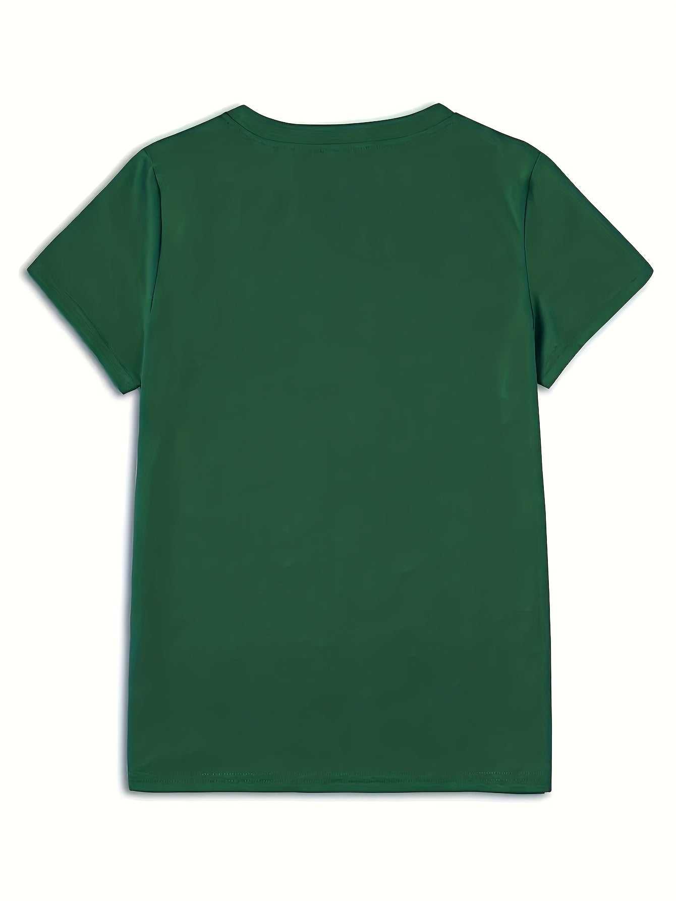 Fashionable Letter Cartoon Print Women'S Round Neck Pure T-shirt, Simple Design, Comfortable And Breathable, Versatile Essential, Suitable For Daily Leisure, Showing Natural And Elegant Style, A Must-have For Summer Parties,