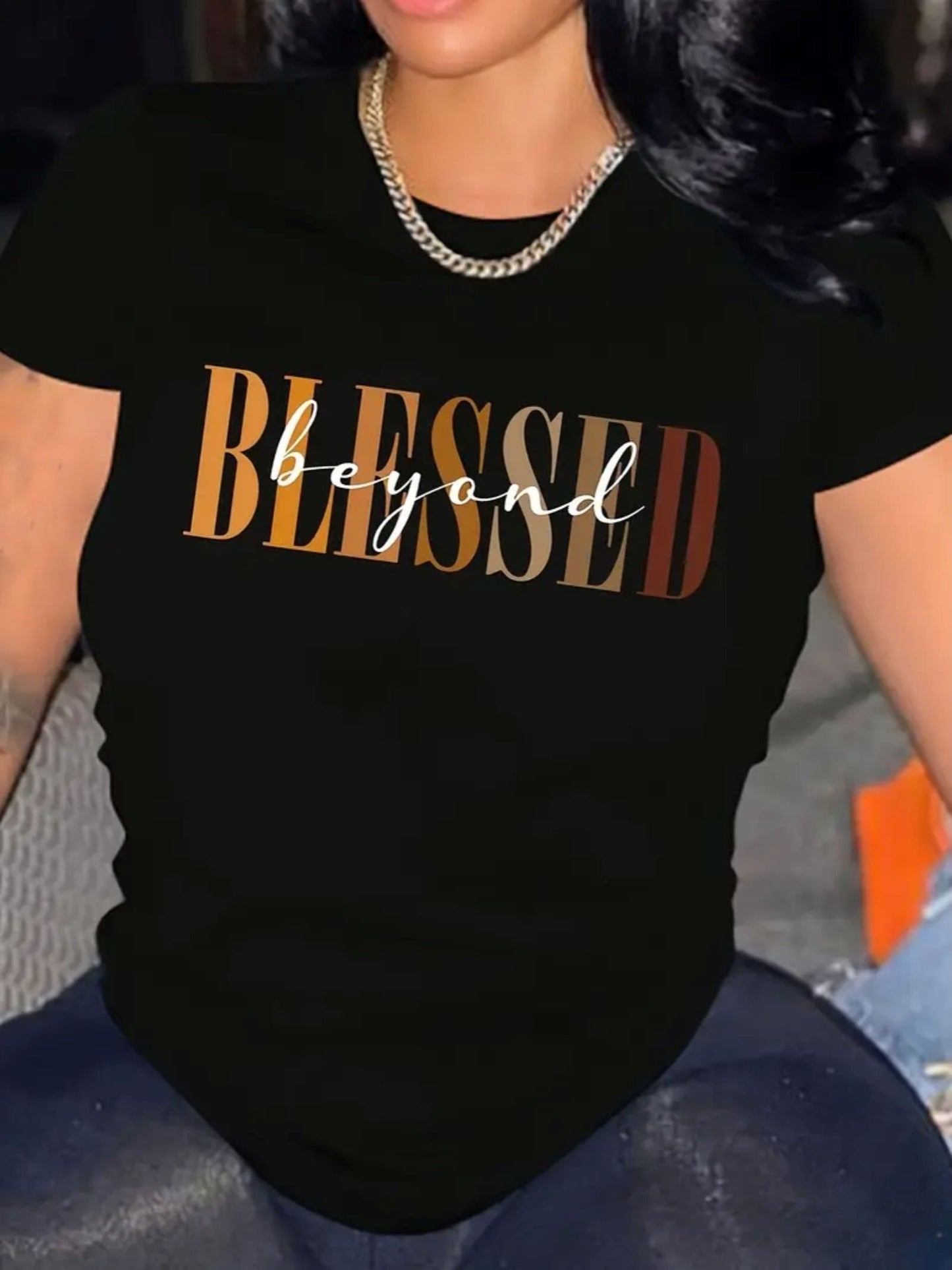 Blessed T-Shirt For Women Casual Short Sleeve Tee 1 Pcs 100% Heavy Cotton - Comfortable Crew Neck, Soft Adorable Tees Tops