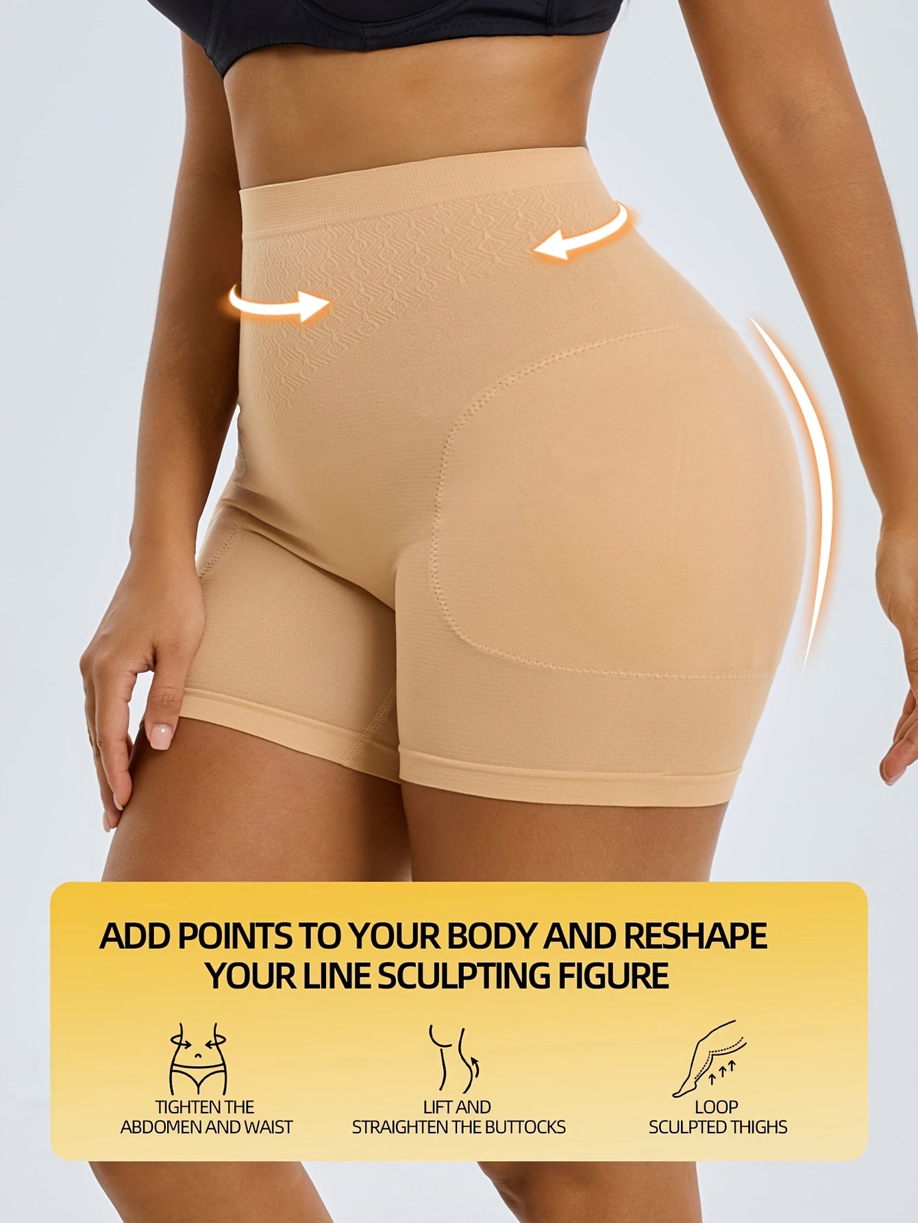 1pc CELILIN Women's High-Waisted Shapewear Shorts - Tummy Control, Butt & Thigh, Non-Slip Waistband, High-Elasticity Workout & Everyday Pants - Posture Correction & Body Contouring for Gym, Casual, Formal Outfits - Machine Wa