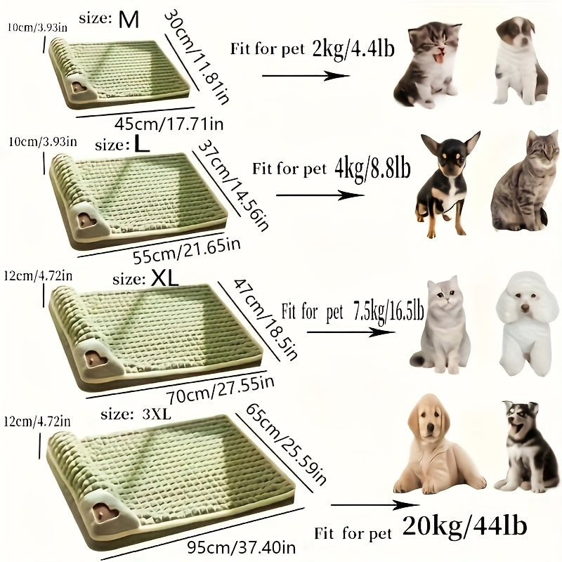 Four Seasons Dog Mat Washable Winter Sleeping Pad for Dogs, Green Soft Spinal Protection