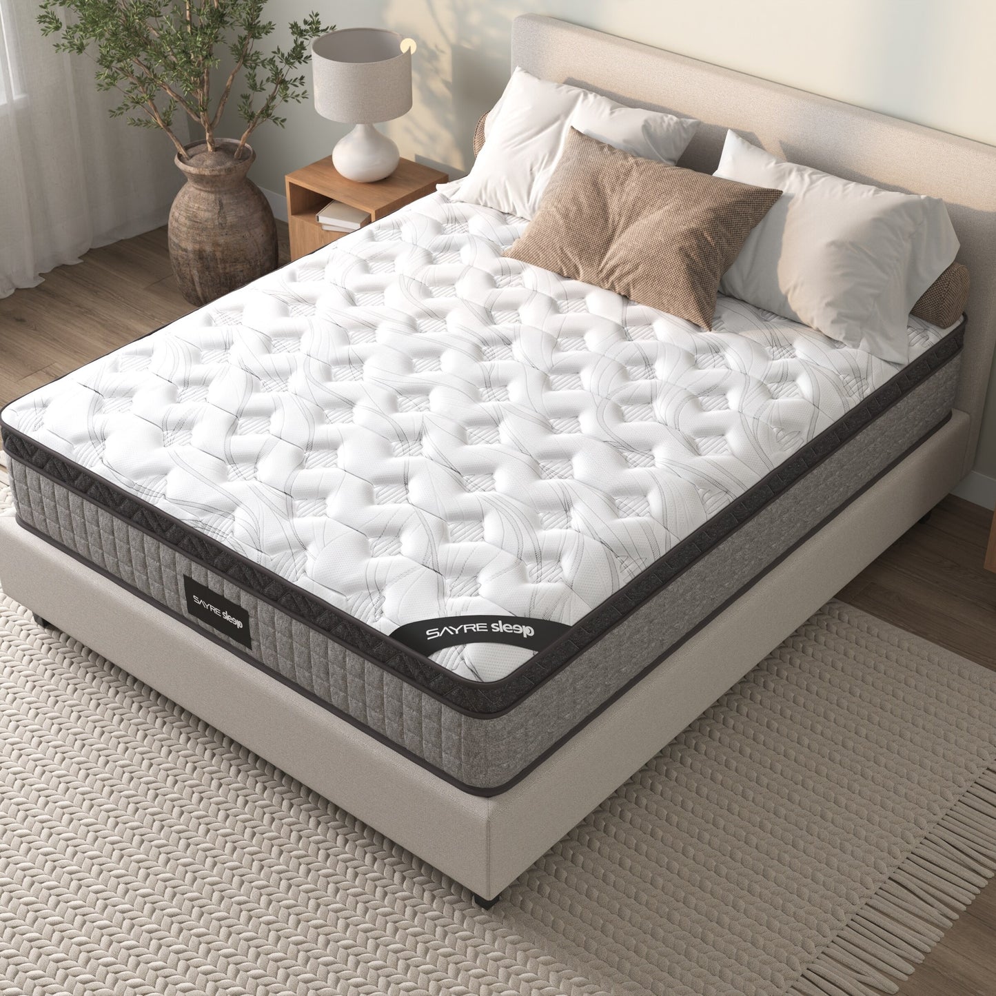 Assembled in USA - Premium High Quality Diamond Innerspring Hybrid and Cooling Gel Memory Foam Mattress and Motion Isolation