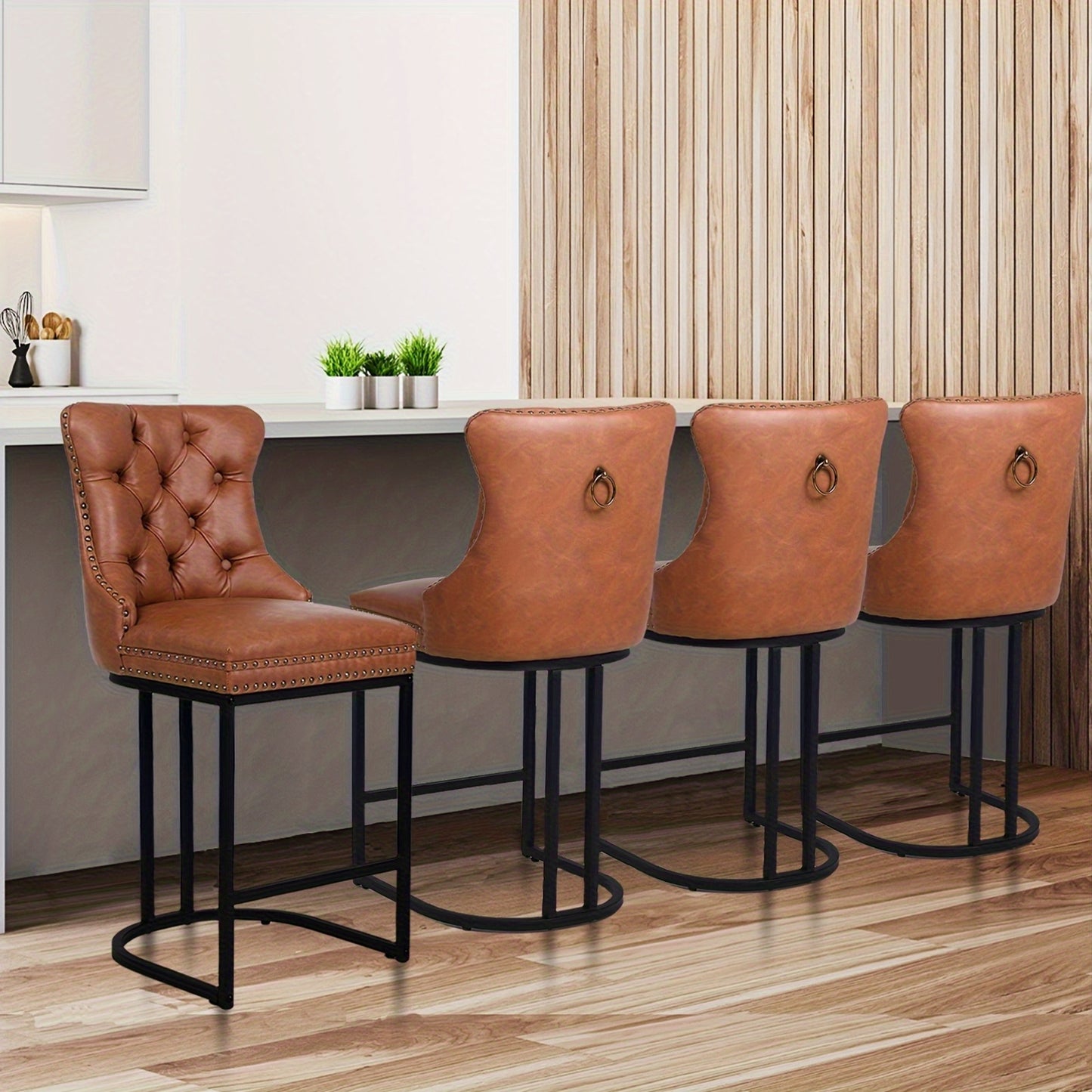 [Modern Bar Stool] 2/3/4pcs Set Modern Bar Stool - Performance Fabric Island Height for Home Kitchen