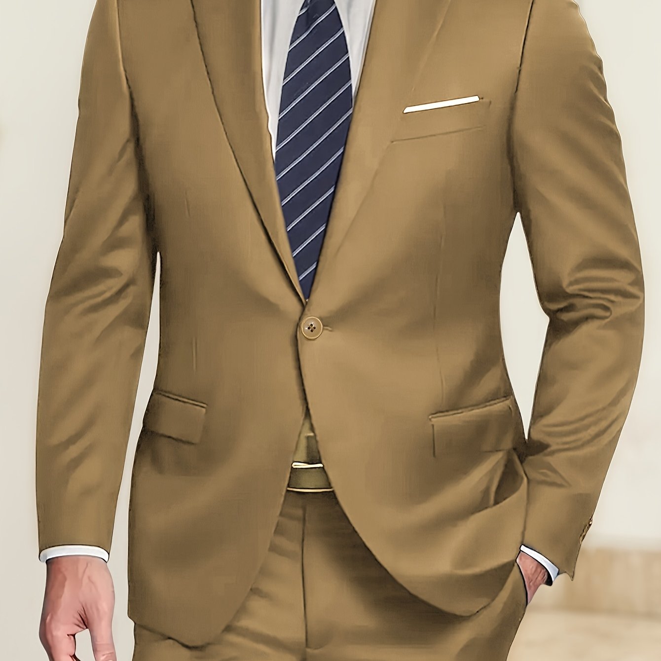 Men'S Single-breasted Suit - 2pcs Suit -- Fashionable Orthodox Business Attire - Suitable For Weddings - Interviews - Weddings - And Gatherings
