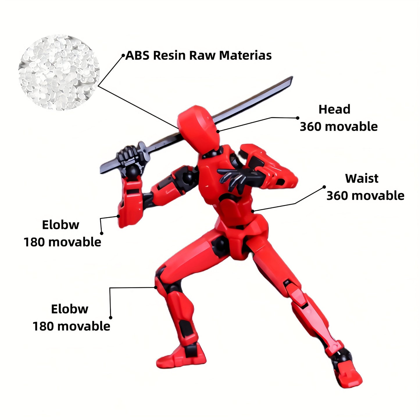 Poseable Action Figures Multi-Pack – 3 or 5 Figure Sets (Fixed Color Combinations)