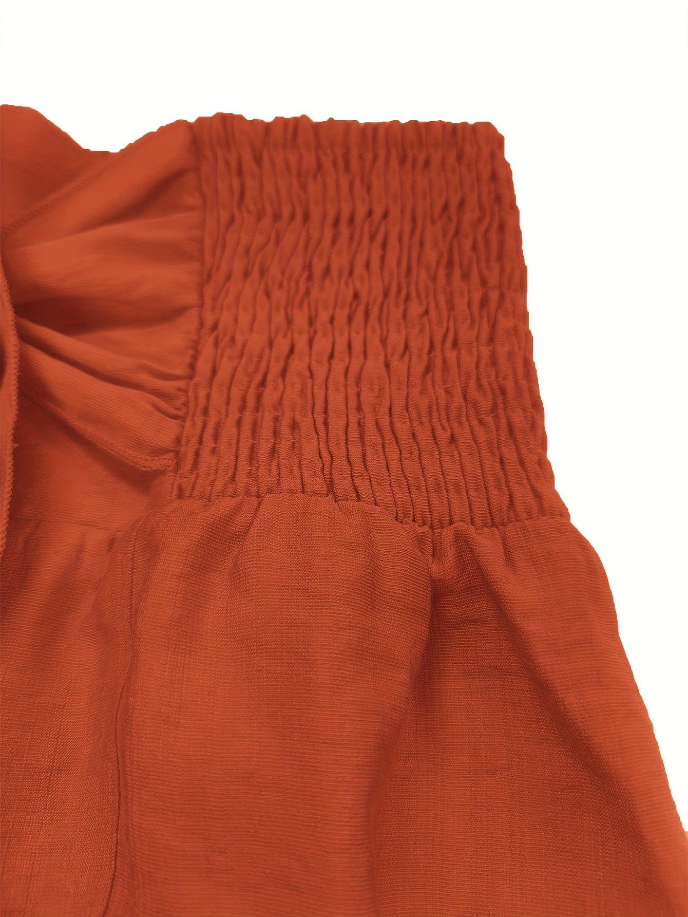 Summer One-Shoulder Puff-Sleeved Ruffled Strapless Crop Top & Wide Leg Pants Set - Beach Vacation Style For Summer