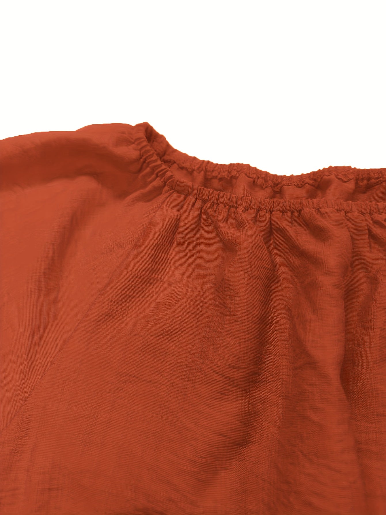 Summer One-Shoulder Puff-Sleeved Ruffled Strapless Crop Top & Wide Leg Pants Set - Beach Vacation Style For Summer