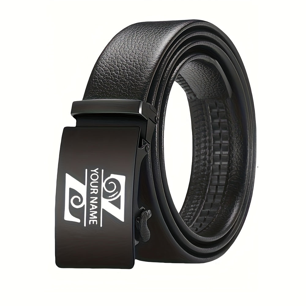 Personalized Customized Belt Engraving Text, Men'S Automatic Buckle Belt Texture Design, Customized Valentine'S Day Gifts For Boyfriends, Gifts For Fathers, Valentine'S Day Gifts, Halloween Gifts, Birthday Gift Customization,