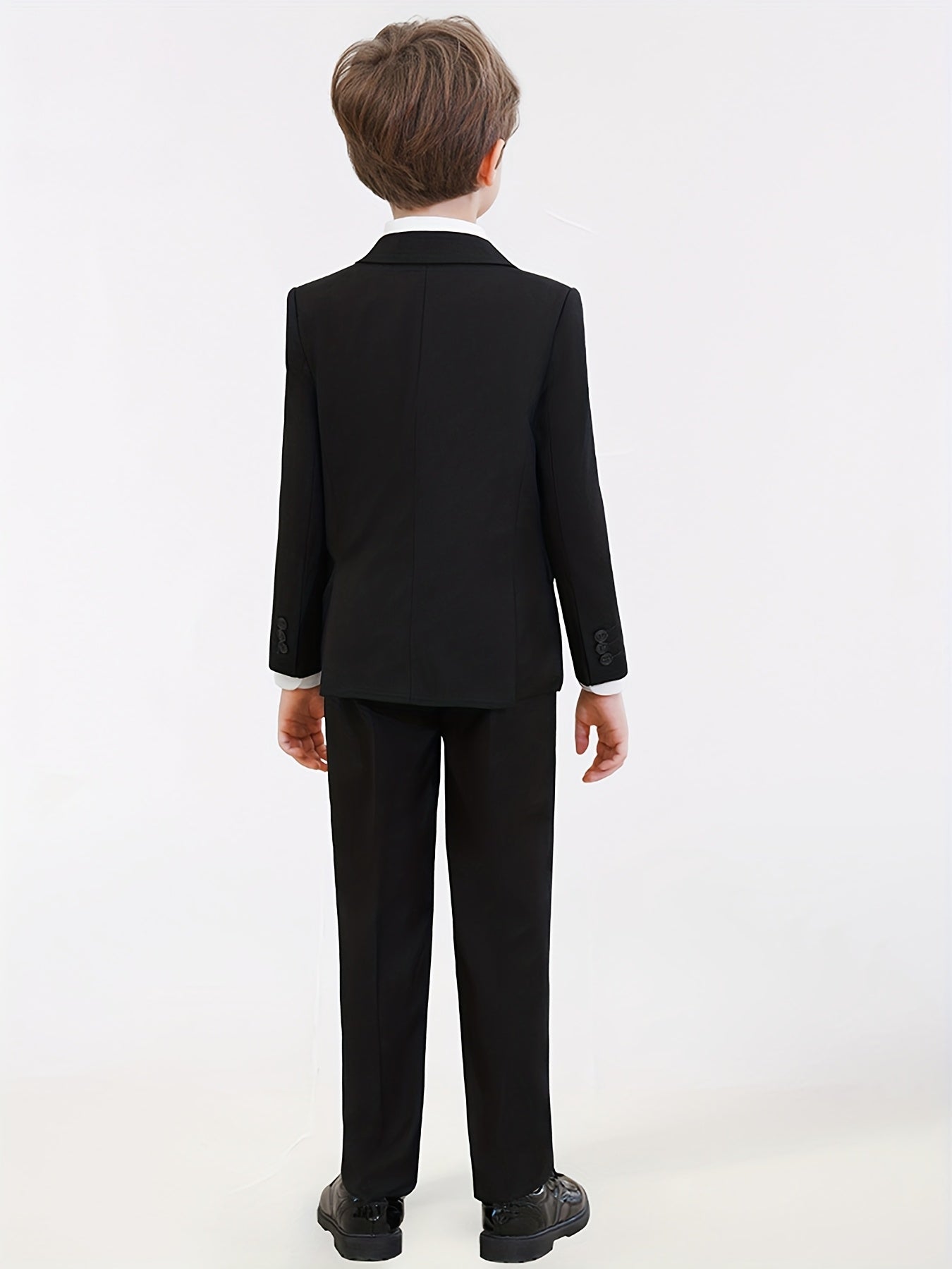 Lycody Boys Suits 4pcs Black Blazer Vest Pants With Random Tie Suit Set For Boy Slim Fit Kids Formal Wedding Dress 5-16Y