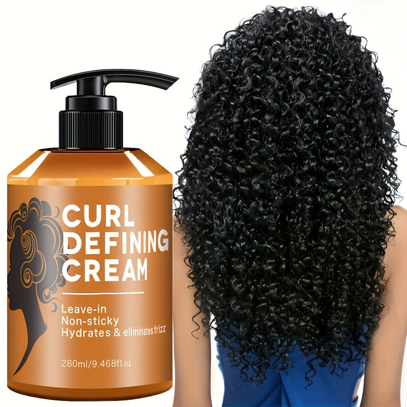 1 Bottle -Adult Curl Defining Cream, 9. 47oz - Moisturizing Hair Styling Paste with Argan Oil for Normal Hair, Long-Lasting Hold & Elasticity, Suitable for Wavy And Curly Textures, Frizz Control Haircare | Sleek Bottle Design