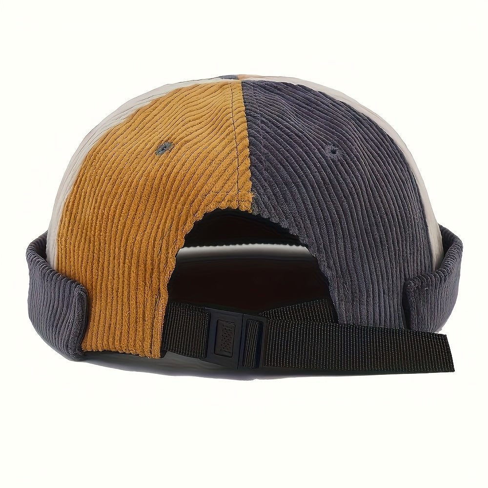 1pc Corduroy Peasant Hat Four Seasons Brimless Hat