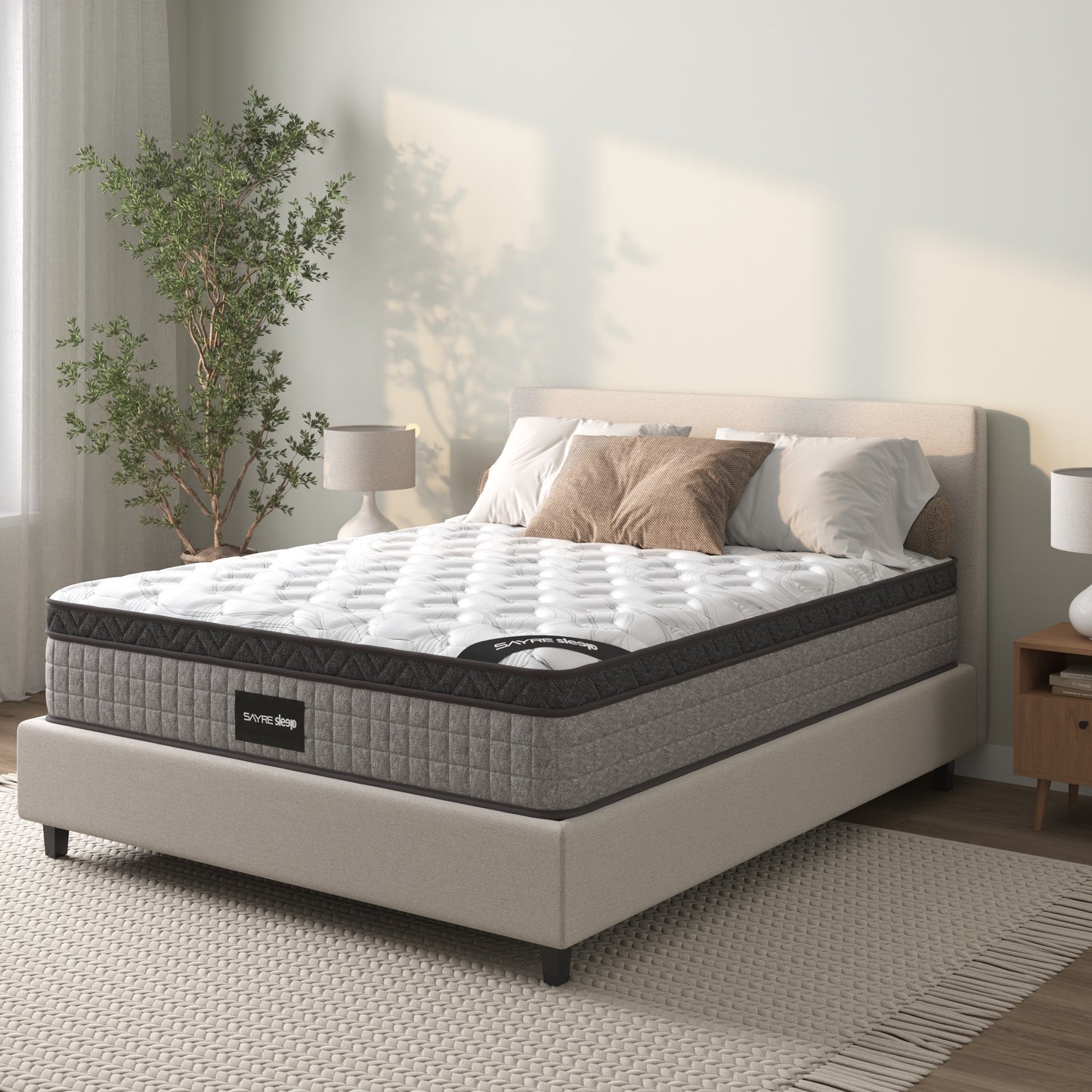 Assembled in USA - Premium High Quality Diamond Innerspring Hybrid and Cooling Gel Memory Foam Mattress and Motion Isolation