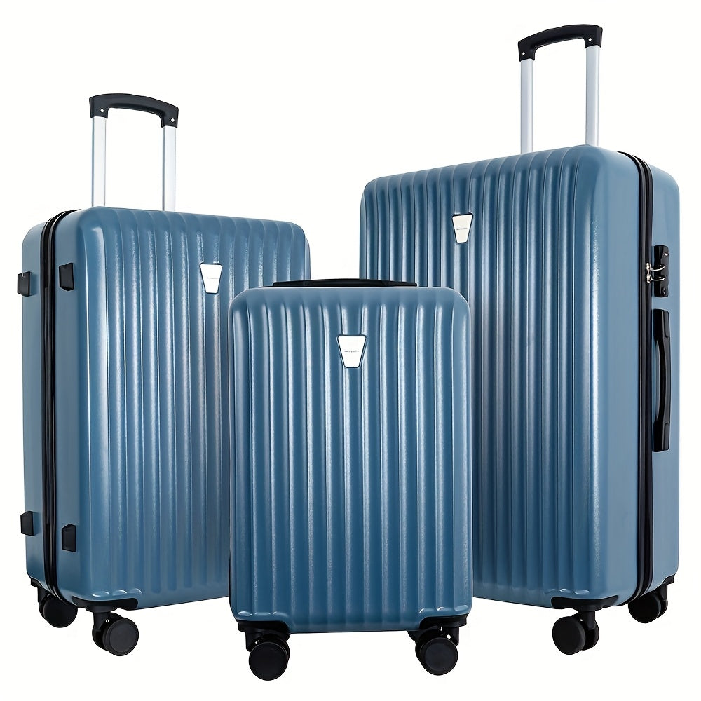 3pcss Luggage Set-Durable Hard Shell Suitcase Set With Double Spinner Wheels, Large Capacity, Includes 3pcs U-Shaped Travel Pillow Set, Ideal For Business Trips And Family Vacations, Perfect For Friends & Loved Ones