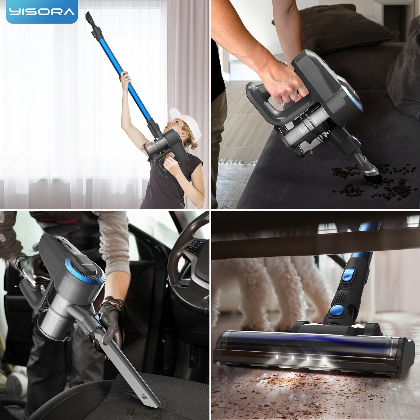 N300 Cordless Vacuum Cleaner for Home, 6-in-1 Rechargeable Powerful Lightweight Handheld Vacuum Cleaner, Running Time 45 Minutes, 48.58oz Dust Cup, Vacuum Cleaner for Home, Hardwood Floor, Carpet And Pet Hair