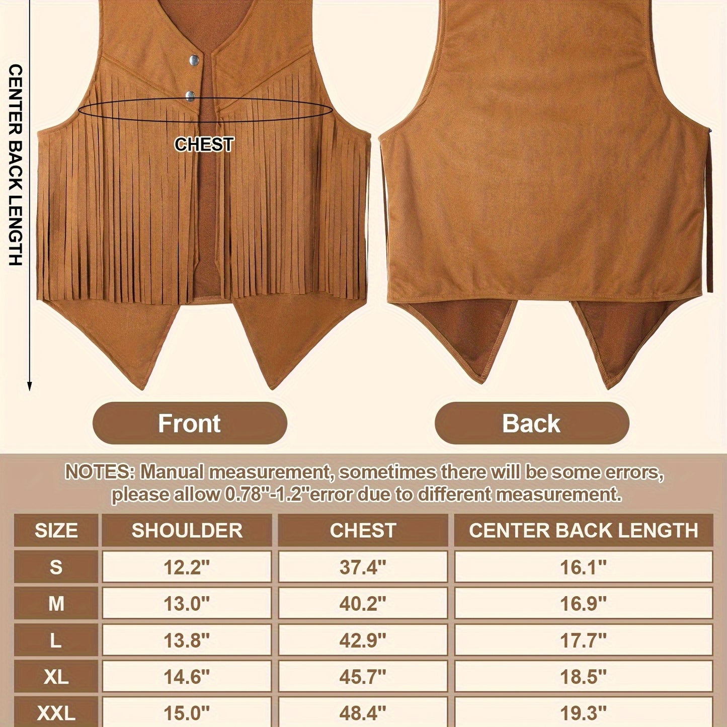 9-Item Collection for Women Featuring a Western-Style Cowboy Vest, Bohemian Cowboy Hat, And Accessories for Halloween Role-Playing (In Khaki Color).