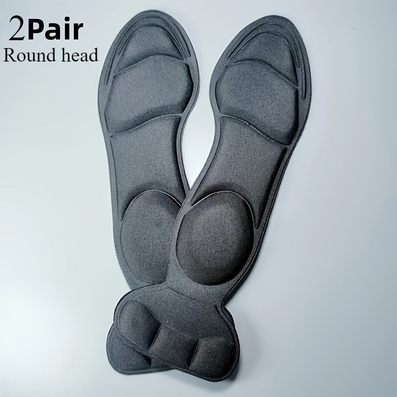 [Memory Foam Insoles] 4pcs Memory Foam Insoles | Breathable, Non-Slip, Ergonomic Design for All-Day Comfort, Comfort Footwear | Ergonomic Insoles | Memory Foam Insoles for High Heels, Flat Shoes & Boots - Black & Beige