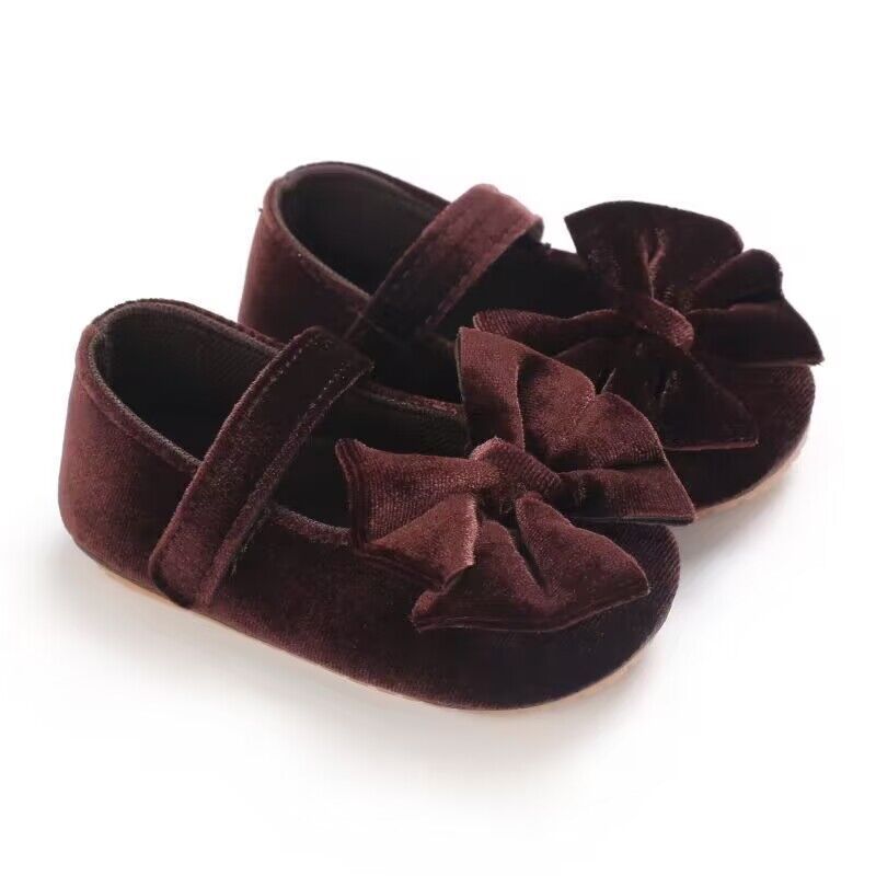 [Princess Mary Jane Flats] Princess Baby Girls Mary Jane Flats With Bowknot | First Walker Shoes Crib Shoes Wedding Party Christmas Dress Shoes