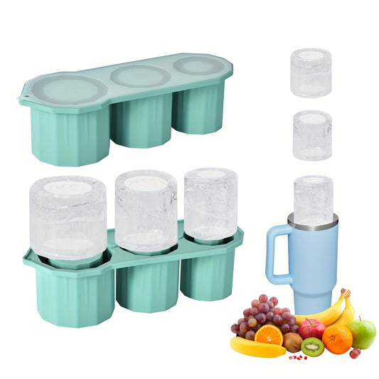 [Silicone Drink Ice Cube Box] Glass Silicone Ice Cube Drink Ice Cube Mold Easy To Release With Lid Ice Cup Box