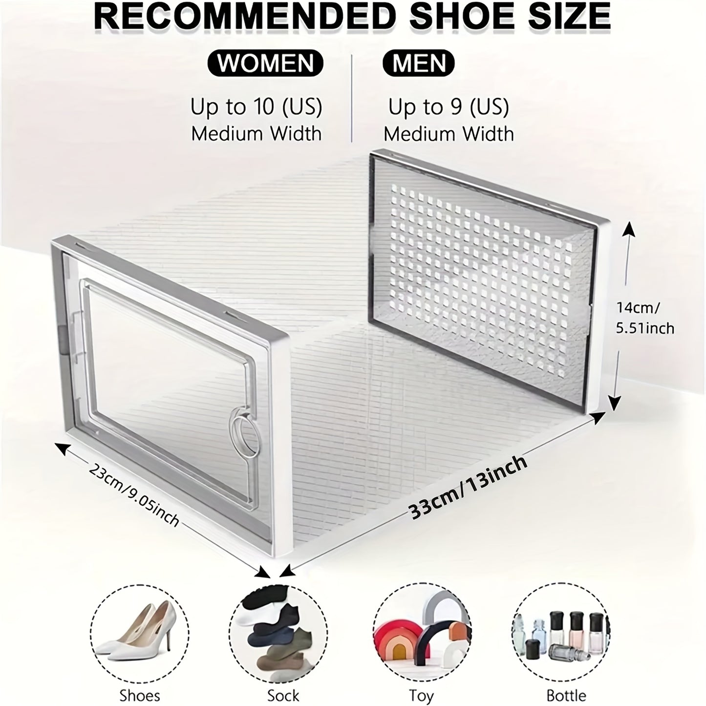 6/12/24pcs Transparent Shoe Box, Suitable For Wardrobes, Shoe Display Cabinets, Sports Shoe Storage Boxes, Male And Female Free Installation Shoe Storage Cabinets - Foldable Plastic Sports Shoe Storage Box, Christmas