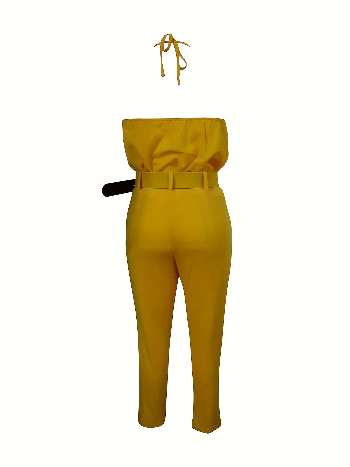 Solid Color Two-Piece Set: Elegant Sleeveless Vest and Slim-Fit Detail Pants