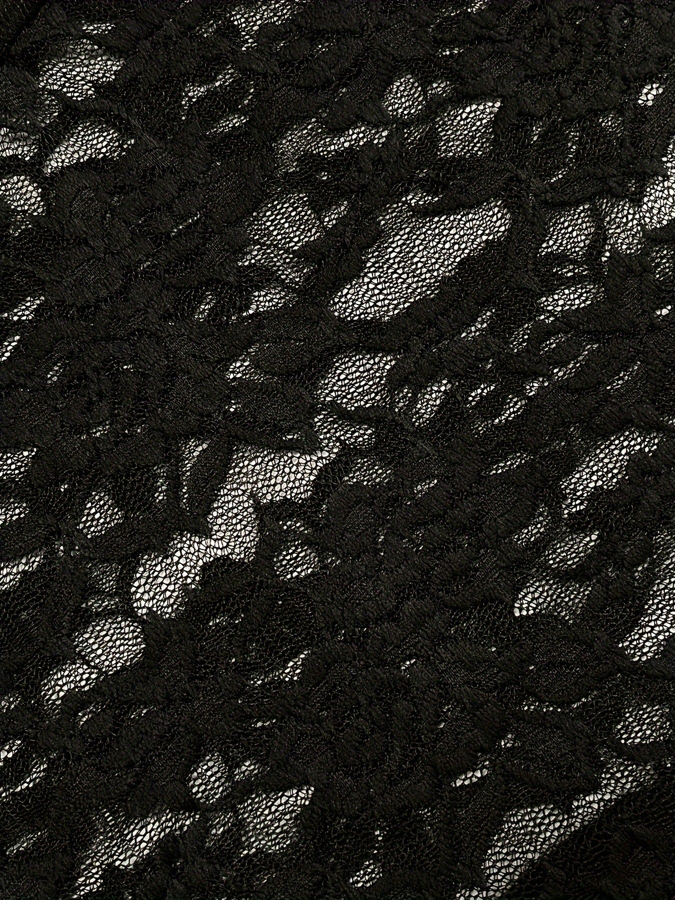 1pc Elegant Women'S V-Neck Lace Long Sleeve Top - Sheer Floral Pattern, High Stretch Polyamide, Casual Skinny Fit Pullover for Spring/Fall