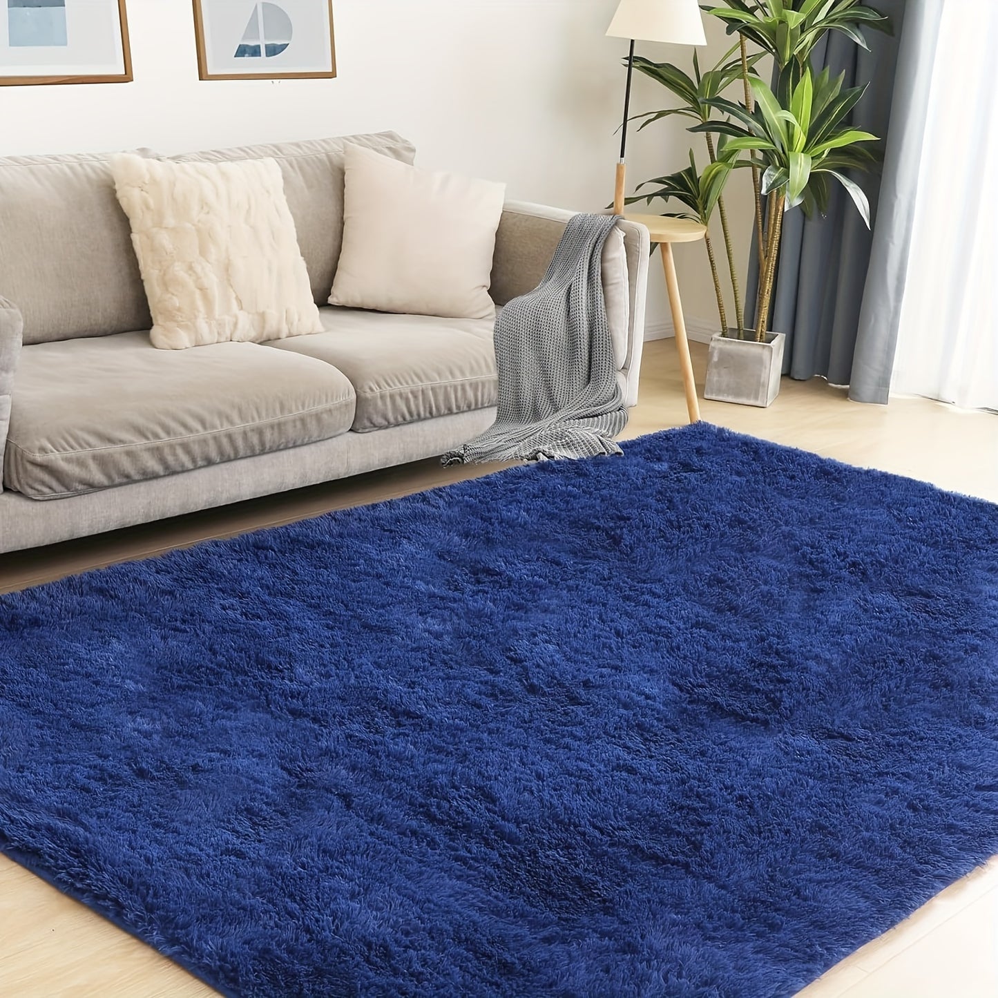 Ultra Soft Rug For Living Room, 5X8 Ft Grey Fluffy Shag Area Rug For Bedroom, Modern Shaggy Carpets Fuzzy Rug For Teens Dorm Nursery Home Decor Aesthetic, Upgrade Anti-Skid Durable