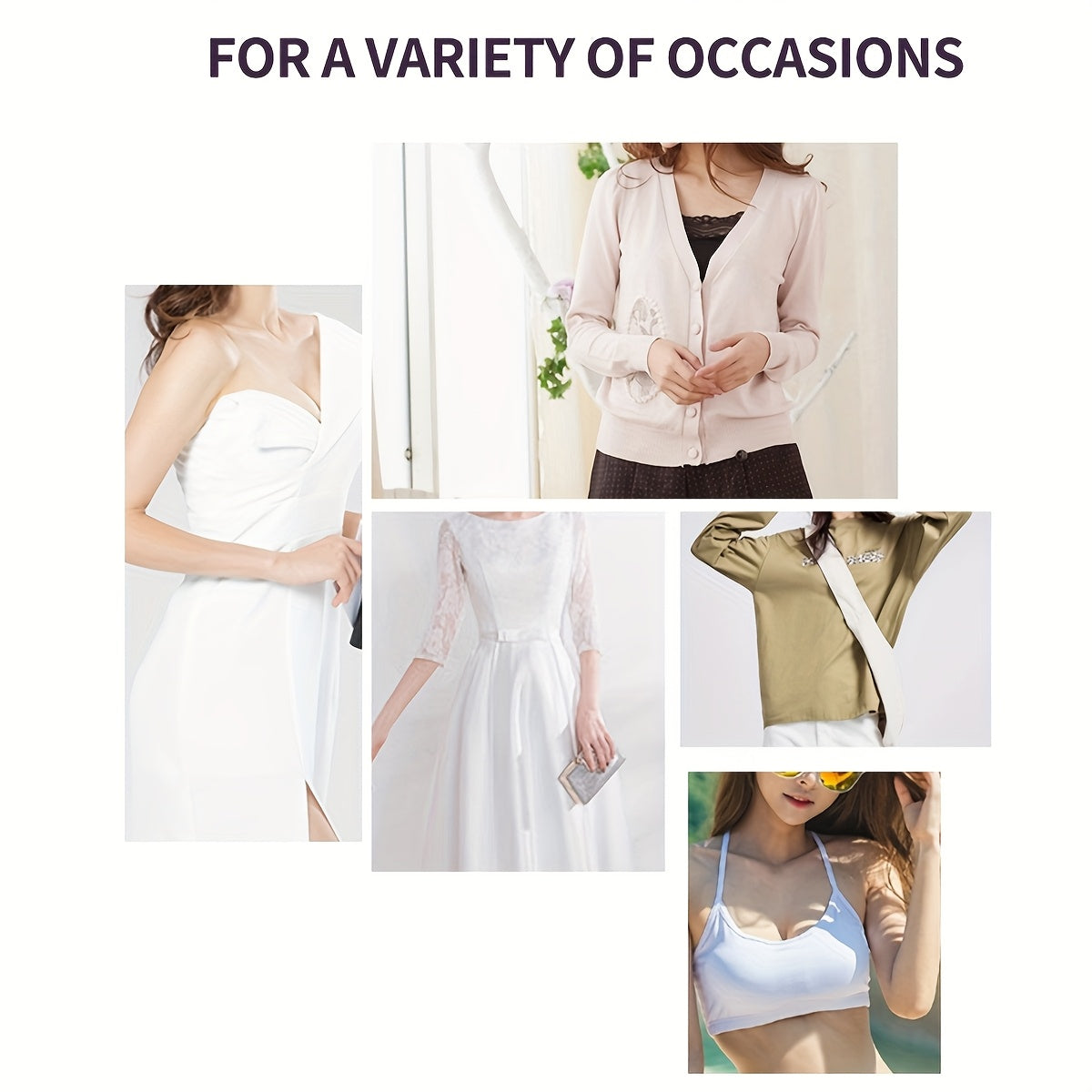 Women'S Sexy Non-Slip Invisible Bra - Wire-Free Seamless Undergarment with Removable Strap, Lightweight Everyday & Special Occasion Bra for Wedding, Swimsuit, Backless Dresses - Discreet Under Clothing - Perfect Gift for Her,