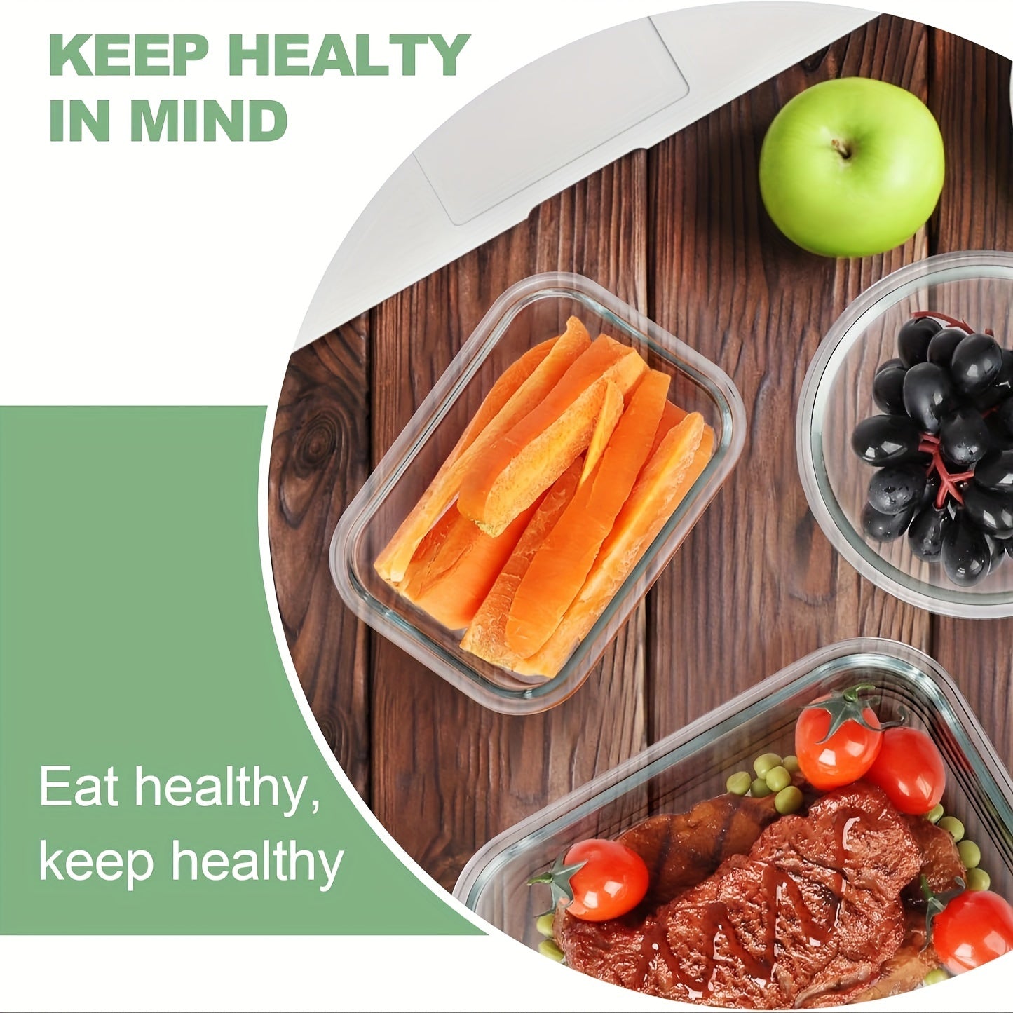 12pcs Glass Food Storage Containers with Lids, Meal Prep, Pantry Kitchen Storage Containers for Lunch, Leak Proof, Airtight Glass Lunch Bento Boxes for Microwave, Oven, Freezer And Dishwasher