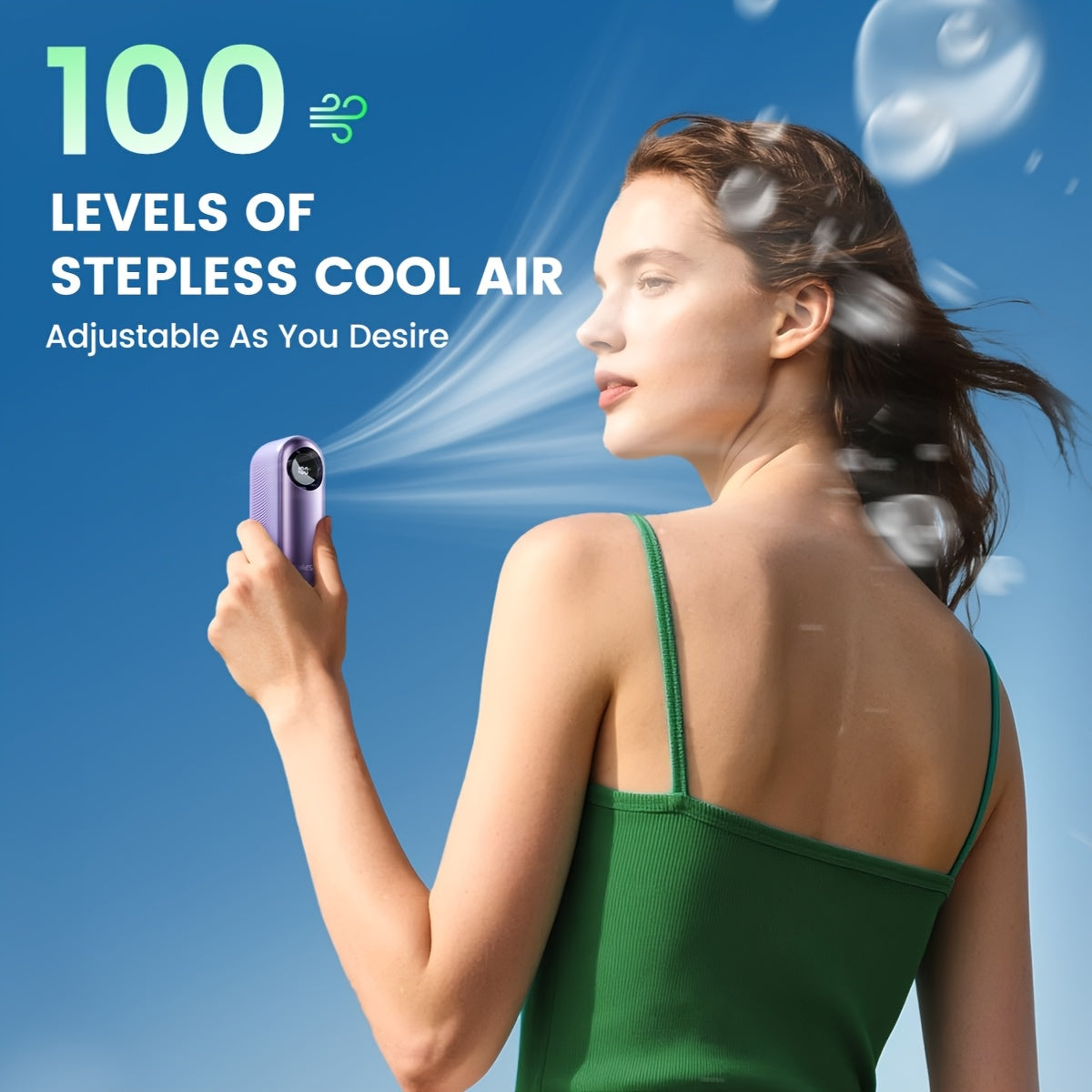 Handheld Portable Turbo Fan, 16000 RPM Small Fans Portable Cooling, 4000mAh USB Rechargeable Personal Battery Operated Mini Small Pocket Fan with 1-100 Speeds for Travel, Outdoor, Vacation, Concerts